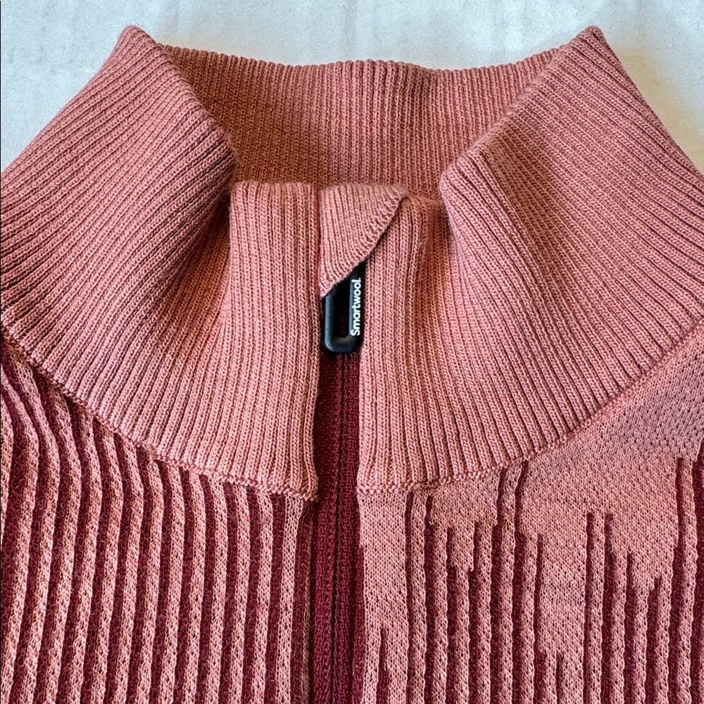Smartwool Burgundy/Walnut 1/4 Zip-Up Intraknit 200 Base Layer size S Small - Picture 2 of 8